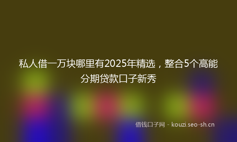 私人借一万块哪里有2025年精选,整合5个高能分期贷款口子新秀