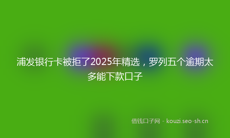 浦发银行卡被拒了2025年精选，罗列五个逾期太多能下款口子