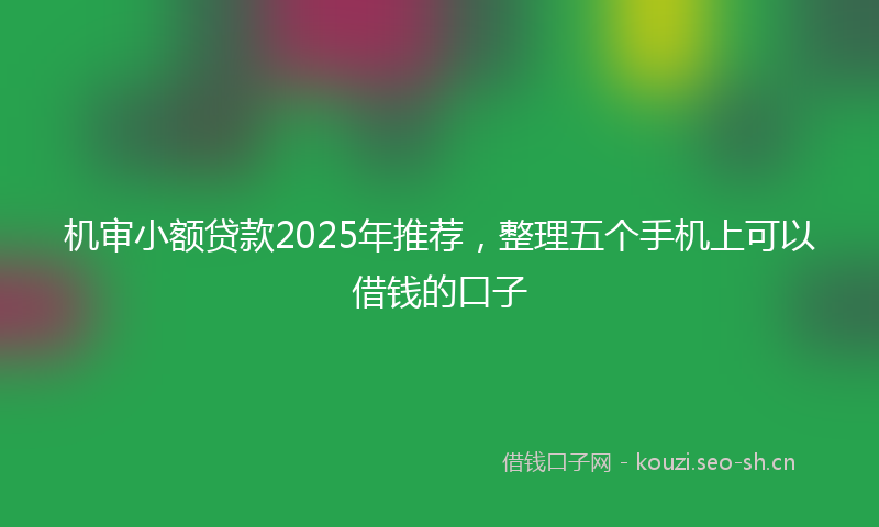 机审小额贷款2025年推荐，整理五个手机上可以借钱的口子