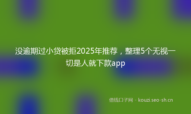 没逾期过小贷被拒2025年推荐，整理5个无视一切是人就下款app