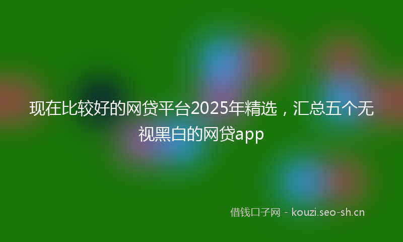 现在比较好的网贷平台2025年精选，汇总五个无视黑白的网贷app