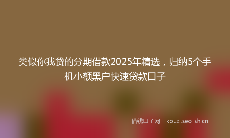 类似你我贷的分期借款2025年精选，归纳5个手机小额黑户快速贷款口子