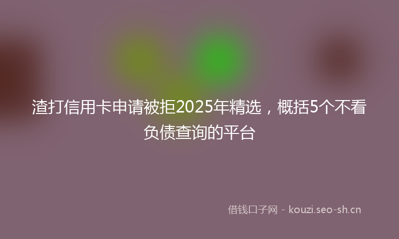 渣打信用卡申请被拒2025年精选，概括5个不看负债查询的平台