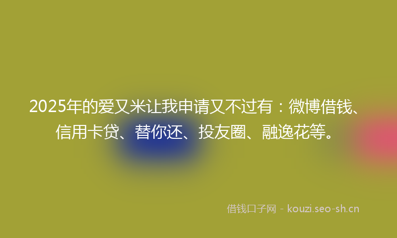 2025年的爱又米让我申请又不过有：微博借钱、信用卡贷、替你还、投友圈、融逸花等。