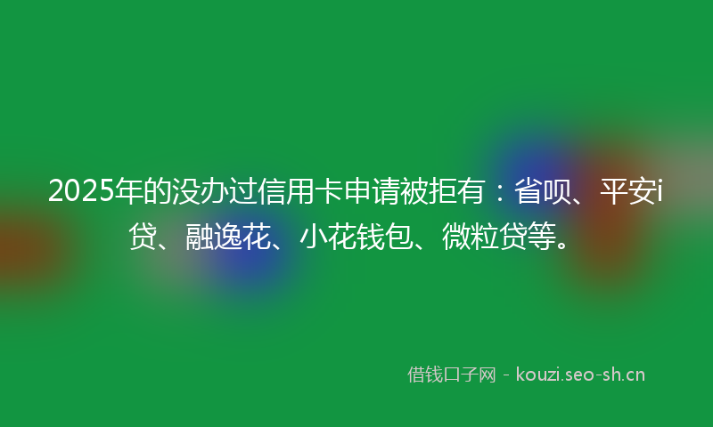 2025年的没办过信用卡申请被拒有：省呗、平安i贷、融逸花、小花钱包、微粒贷等。