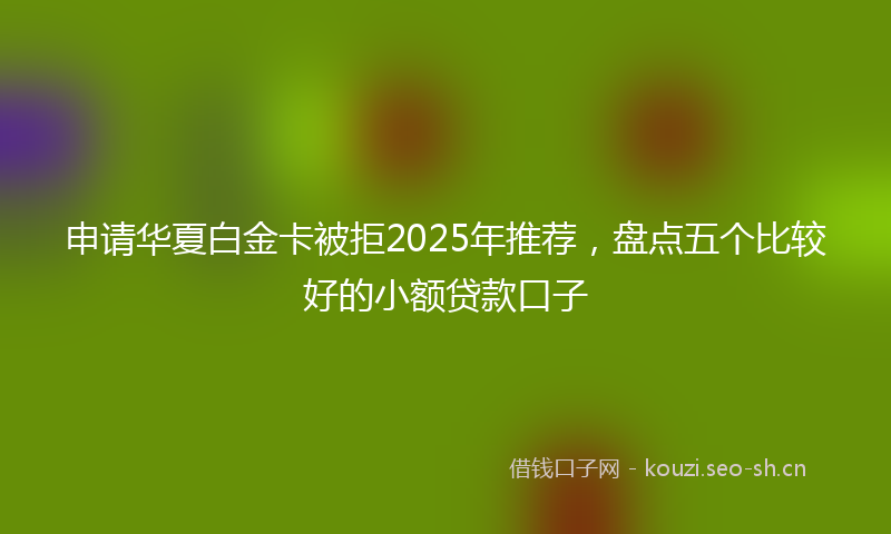 申请华夏白金卡被拒2025年推荐，盘点五个比较好的小额贷款口子