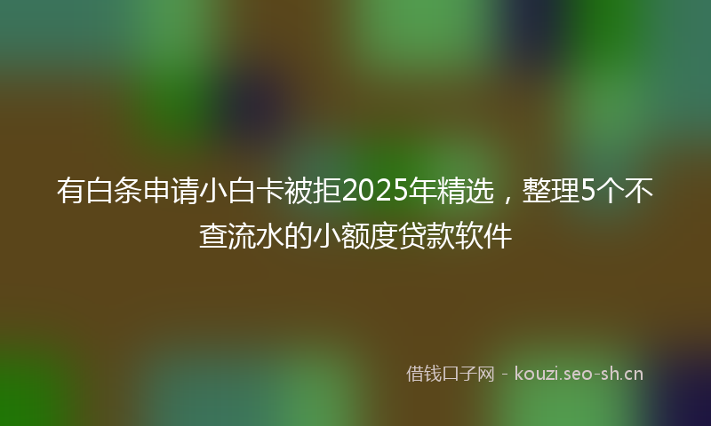 有白条申请小白卡被拒2025年精选，整理5个不查流水的小额度贷款软件