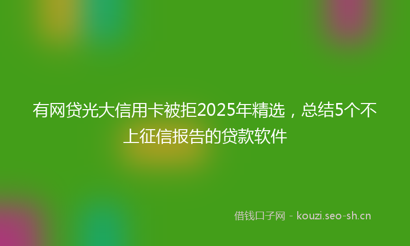 有网贷光大信用卡被拒2025年精选，总结5个不上征信报告的贷款软件