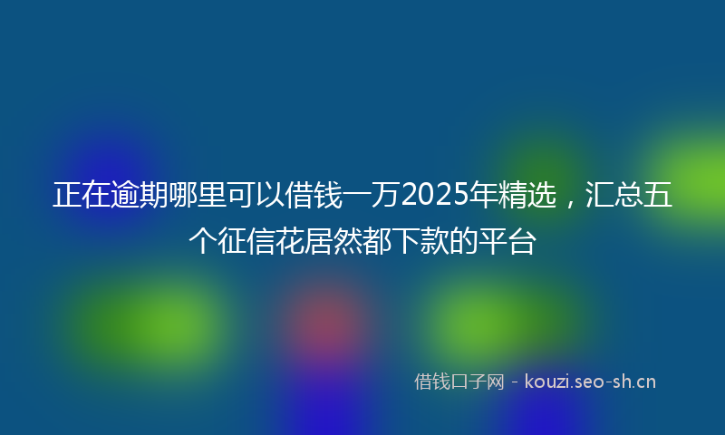 正在逾期哪里可以借钱一万2025年精选，汇总五个征信花居然都下款的平台