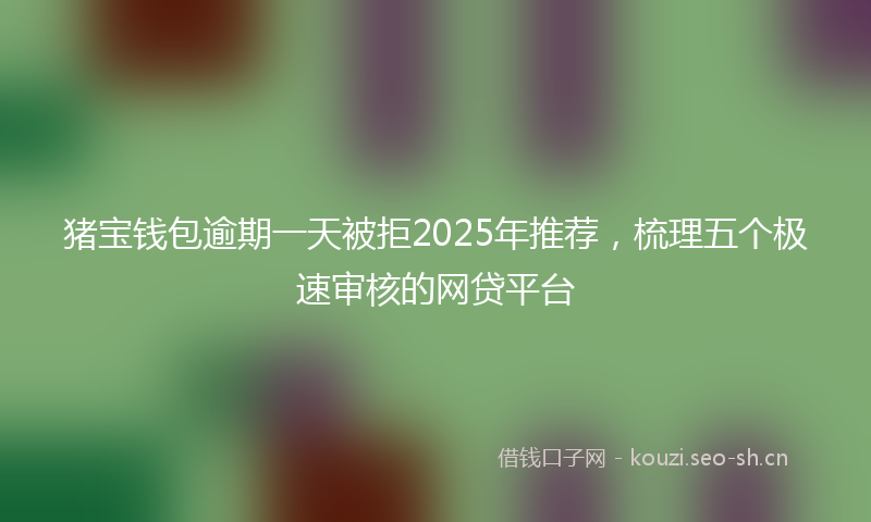 猪宝钱包逾期一天被拒2025年推荐，梳理五个极速审核的网贷平台