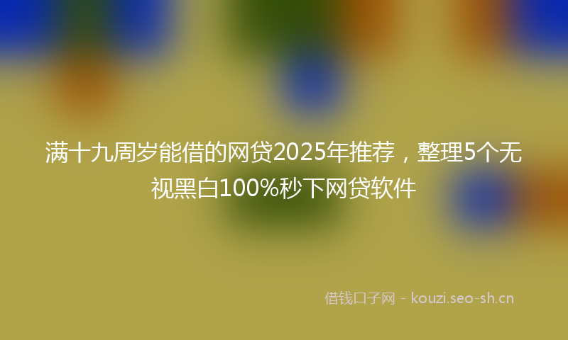 满十九周岁能借的网贷2025年推荐，整理5个无视黑白100%秒下网贷软件