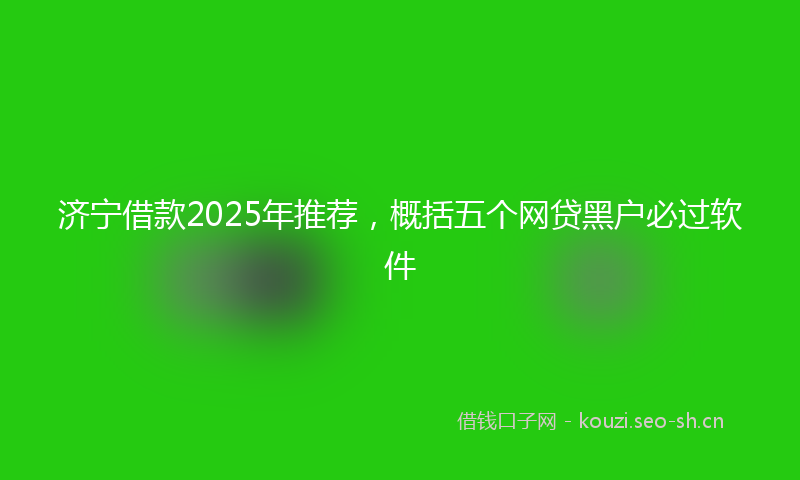 济宁借款2025年推荐,概括五个网贷黑户必过软件