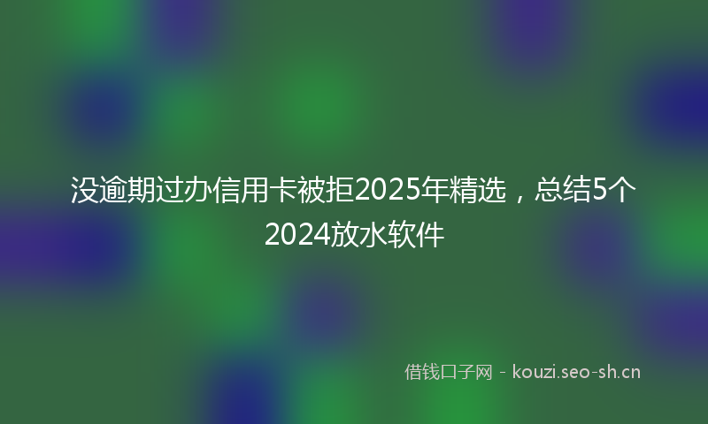 没逾期过办信用卡被拒2025年精选，总结5个2024放水软件