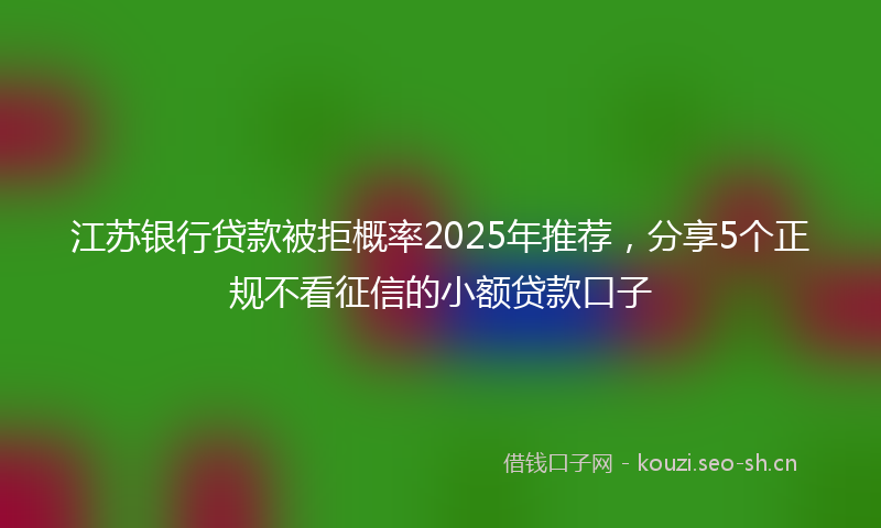 江苏银行贷款被拒概率2025年推荐，分享5个正规不看征信的小额贷款口子
