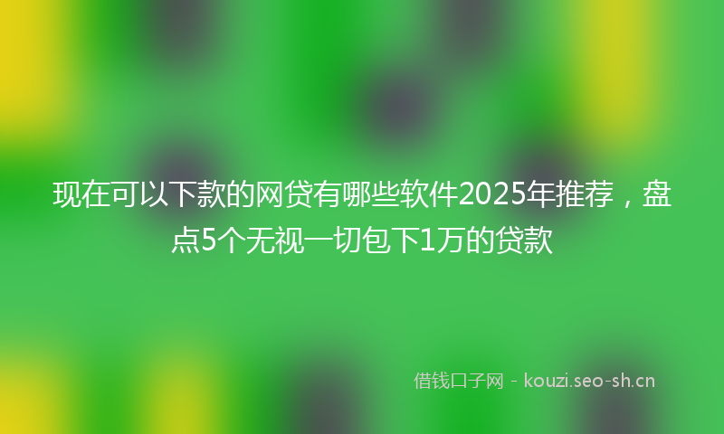 现在可以下款的网贷有哪些软件2025年推荐，盘点5个无视一切包下1万的贷款