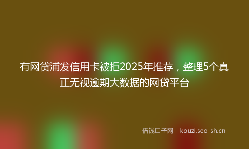 有网贷浦发信用卡被拒2025年推荐，整理5个真正无视逾期大数据的网贷平台