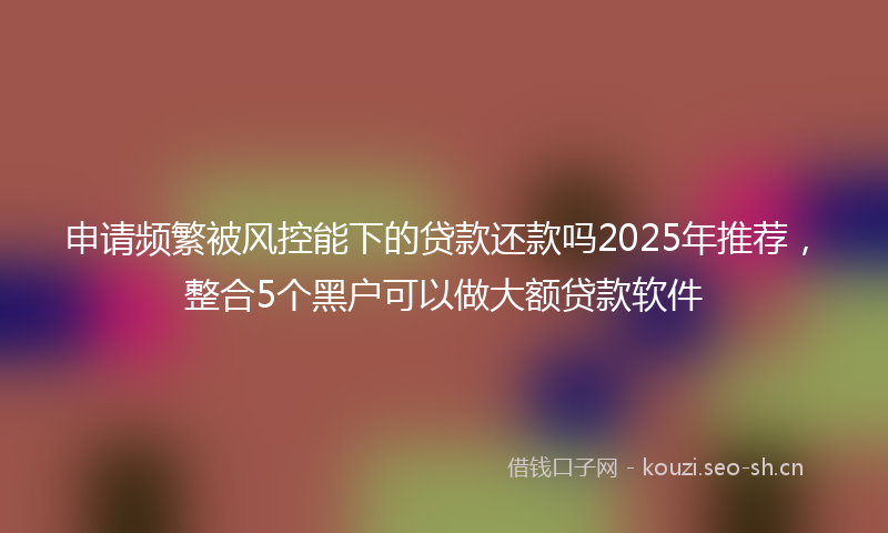 申请频繁被风控能下的贷款还款吗2025年推荐，整合5个黑户可以做大额贷款软件