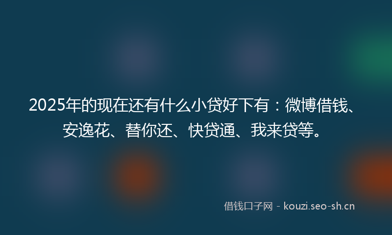 2025年的现在还有什么小贷好下有：微博借钱、安逸花、替你还、快贷通、我来贷等。