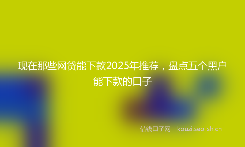 现在那些网贷能下款2025年推荐，盘点五个黑户能下款的口子