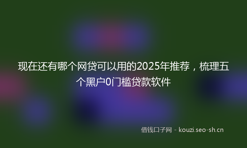 现在还有哪个网贷可以用的2025年推荐,梳理五个黑户0门槛贷款软件
