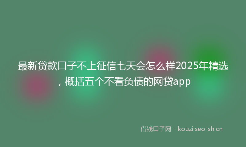 最新贷款口子不上征信七天会怎么样2025年精选，概括五个不看负债的网贷app