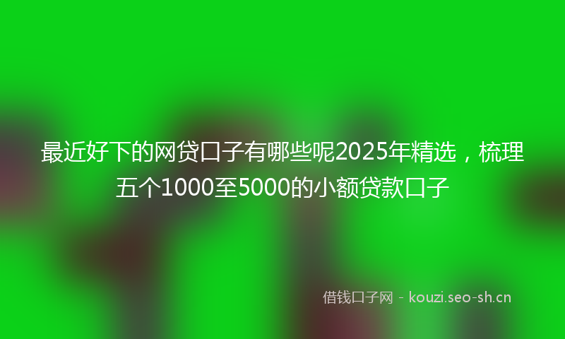 最近好下的网贷口子有哪些呢2025年精选，梳理五个1000至5000的小额贷款口子