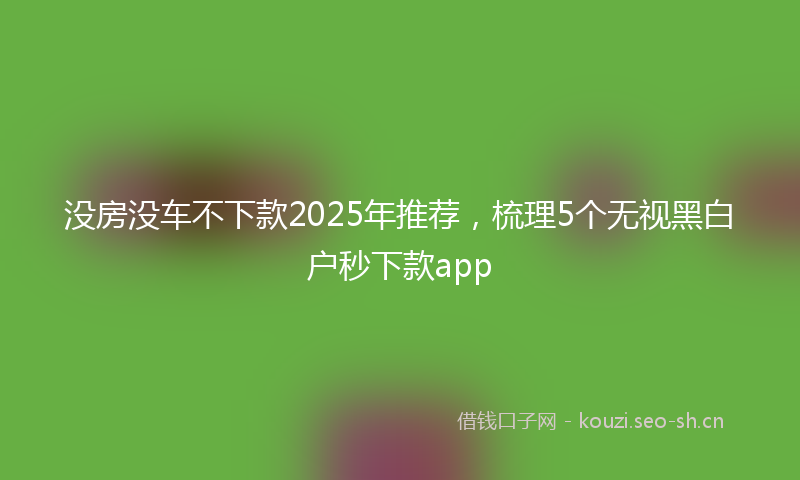 没房没车不下款2025年推荐，梳理5个无视黑白户秒下款app
