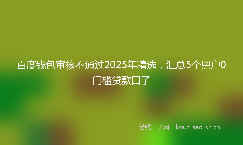 百度钱包审核不通过2025年精选，汇总5个黑户0门槛贷款口子