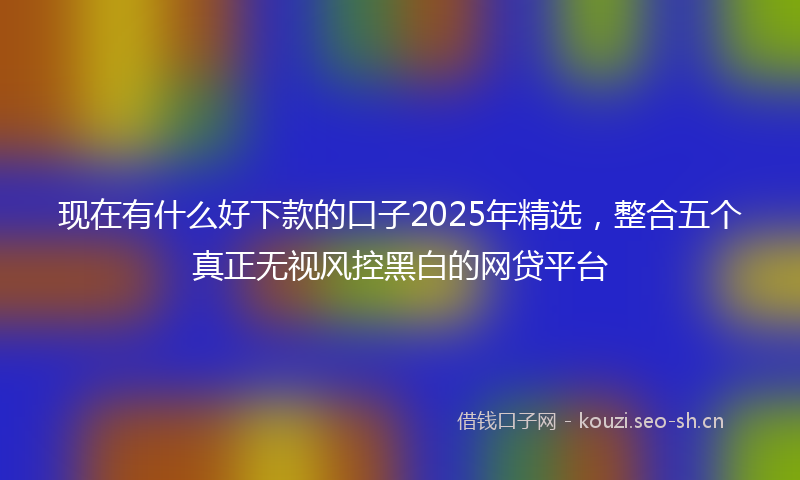 现在有什么好下款的口子2025年精选，整合五个真正无视风控黑白的网贷平台