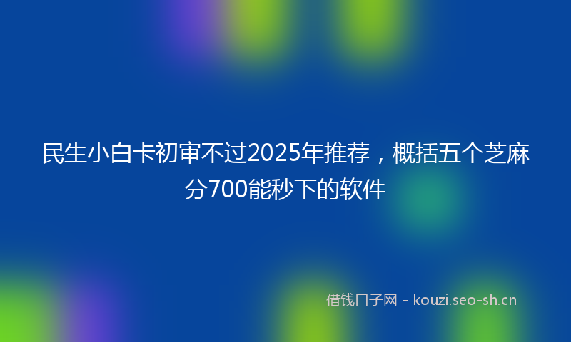 民生小白卡初审不过2025年推荐，概括五个芝麻分700能秒下的软件