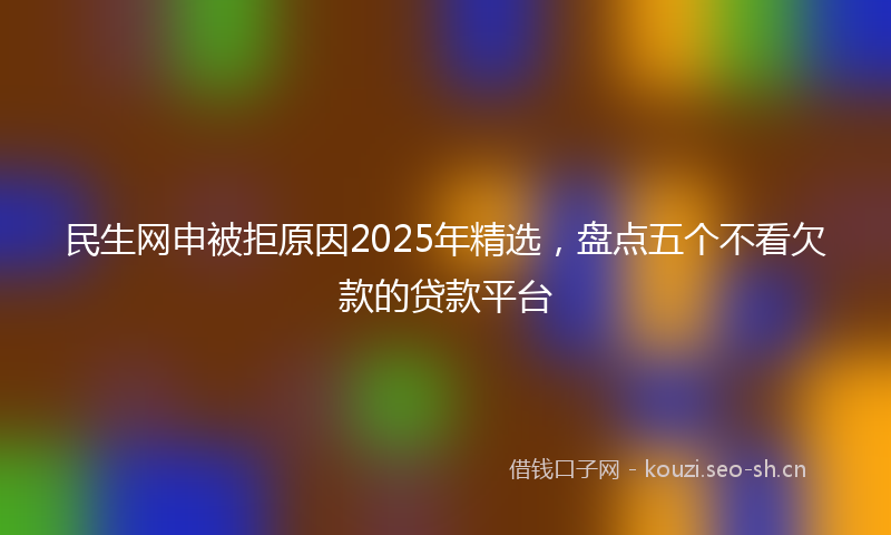 民生网申被拒原因2025年精选，盘点五个不看欠款的贷款平台