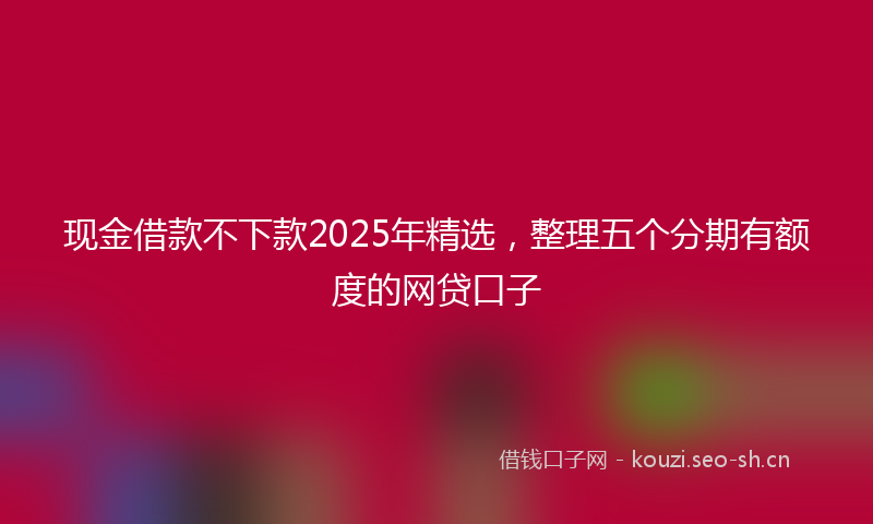 现金借款不下款2025年精选，整理五个分期有额度的网贷口子