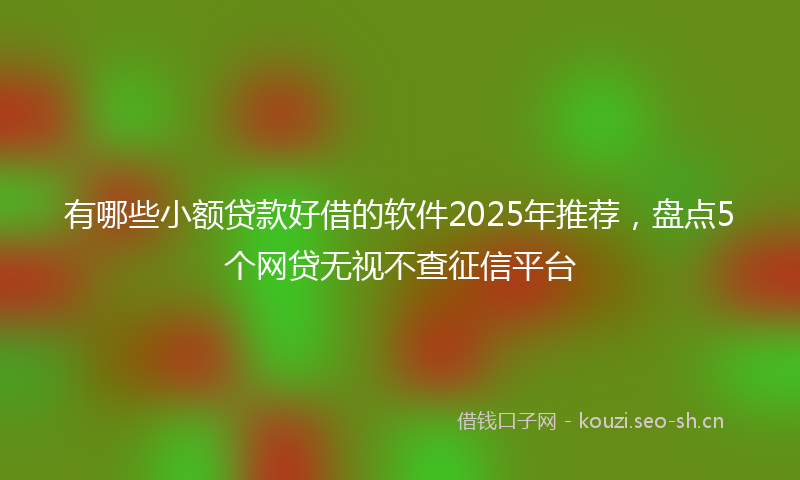 有哪些小额贷款好借的软件2025年推荐，盘点5个网贷无视不查征信平台