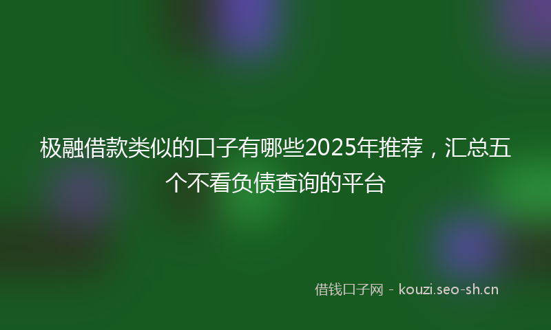 极融借款类似的口子有哪些2025年推荐，汇总五个不看负债查询的平台