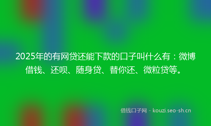 2025年的有网贷还能下款的口子叫什么有：微博借钱、还呗、随身贷、替你还、微粒贷等。