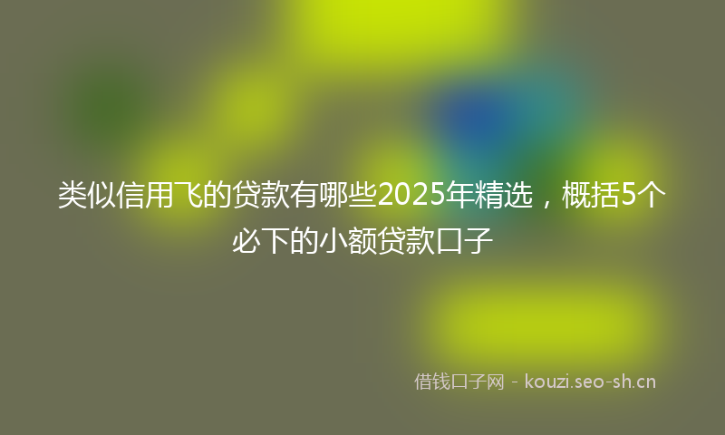 类似信用飞的贷款有哪些2025年精选，概括5个必下的小额贷款口子