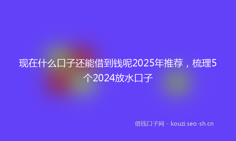 现在什么口子还能借到钱呢2025年推荐,梳理5个2024放水口子