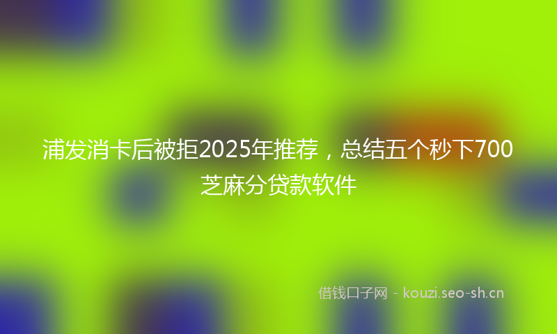 浦发消卡后被拒2025年推荐，总结五个秒下700芝麻分贷款软件