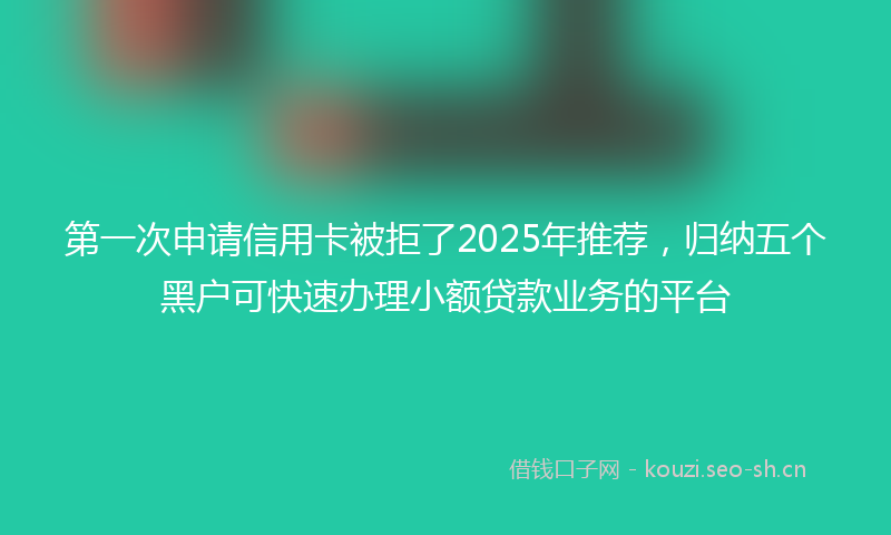 第一次申请信用卡被拒了2025年推荐，归纳五个黑户可快速办理小额贷款业务的平台