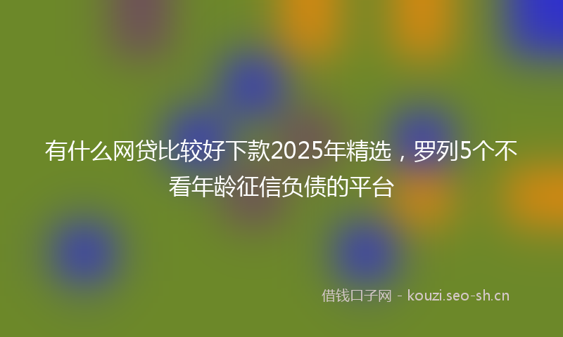 有什么网贷比较好下款2025年精选，罗列5个不看年龄征信负债的平台