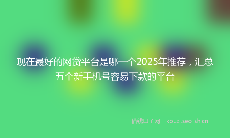 现在最好的网贷平台是哪一个2025年推荐，汇总五个新手机号容易下款的平台