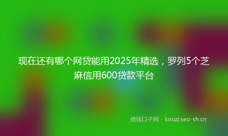 现在还有哪个网贷能用2025年精选，罗列5个芝麻信用600贷款平台