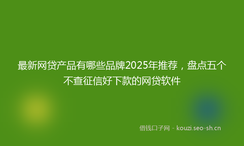 最新网贷产品有哪些品牌2025年推荐，盘点五个不查征信好下款的网贷软件