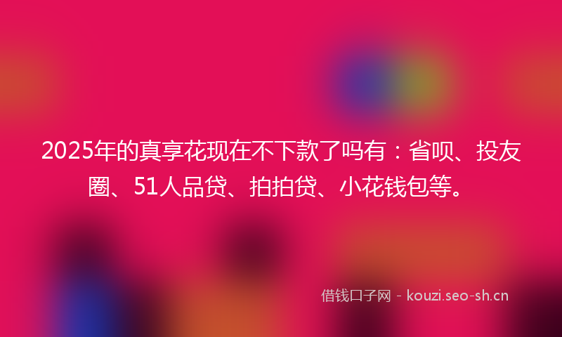 2025年的真享花现在不下款了吗有：省呗、投友圈、51人品贷、拍拍贷、小花钱包等。