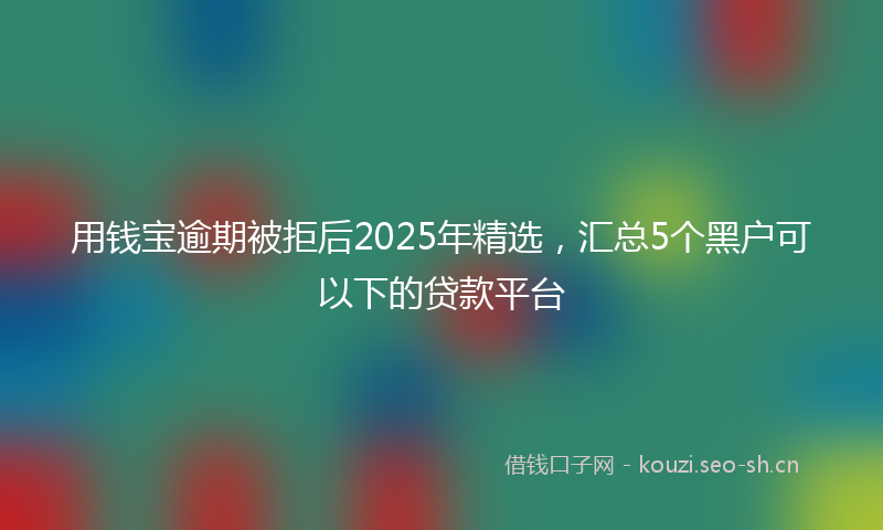 用钱宝逾期被拒后2025年精选，汇总5个黑户可以下的贷款平台