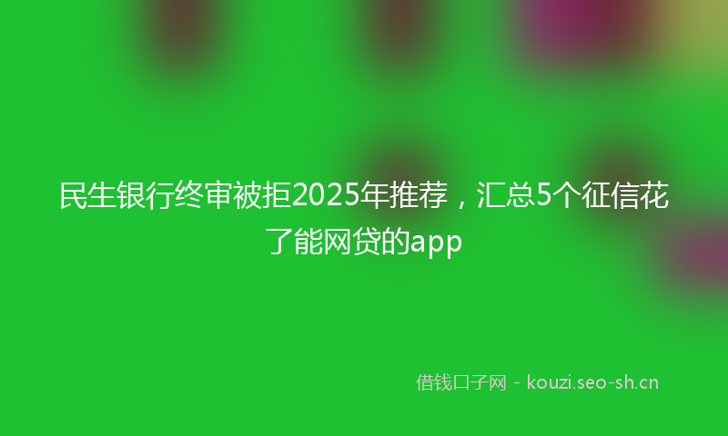 民生银行终审被拒2025年推荐，汇总5个征信花了能网贷的app