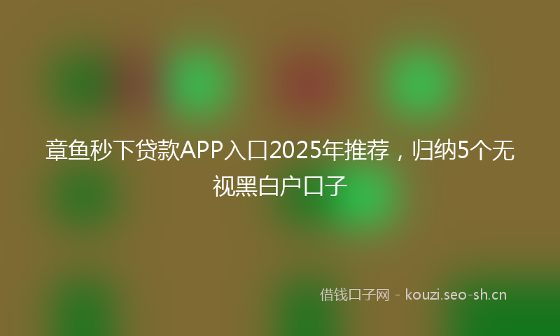 章鱼秒下贷款APP入口2025年推荐,归纳5个无视黑白户口子