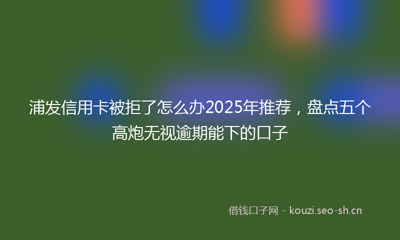 浦发信用卡被拒了怎么办2025年推荐，盘点五个高炮无视逾期能下的口子