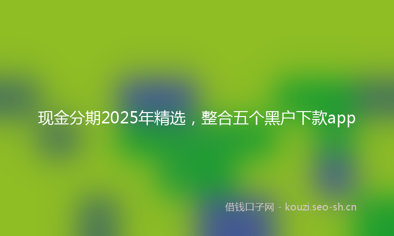 现金分期2025年精选，整合五个黑户下款app