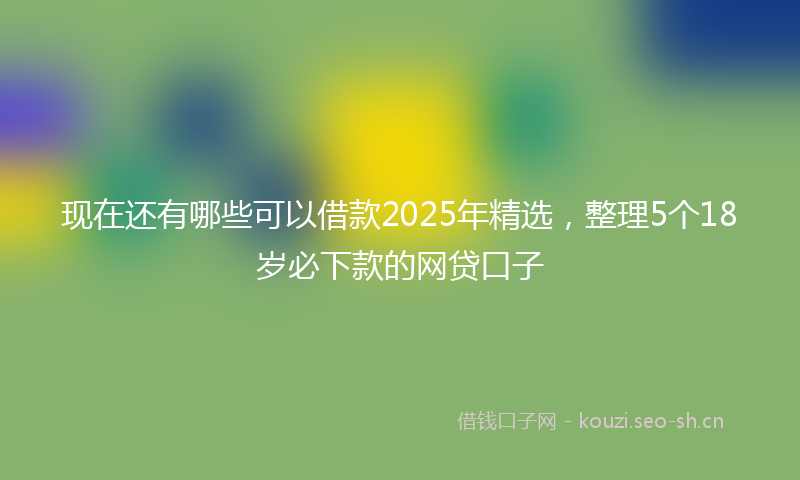 现在还有哪些可以借款2025年精选，整理5个18岁必下款的网贷口子